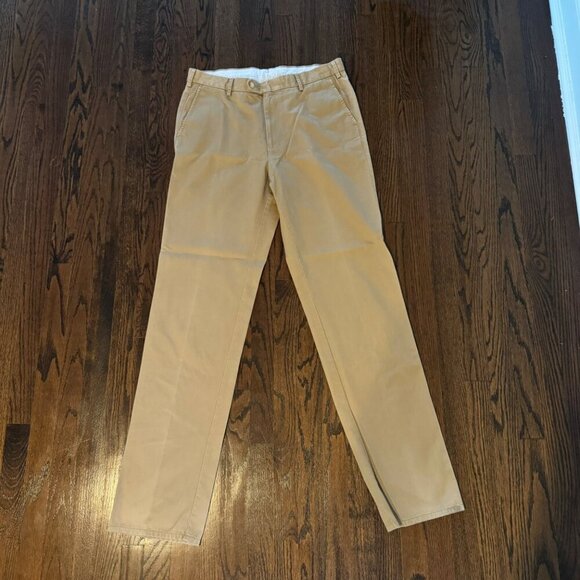 Peter Millar Mens 34 Khaki Tan Chino Pants Zip Fly Pima Cotton Business Casual - Picture 2 of 8